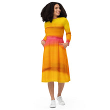 Load image into Gallery viewer, Sunburt long sleeve midi dress