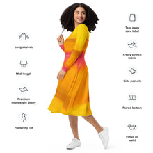 Load image into Gallery viewer, Sunburt long sleeve midi dress
