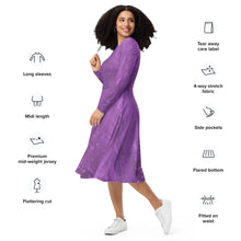 Load image into Gallery viewer, Lilac long sleeve midi dress