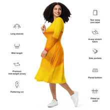Load image into Gallery viewer, Sunburst 2 long sleeve midi dress