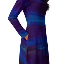 Load image into Gallery viewer, Blue Wave 2 long sleeve midi dress