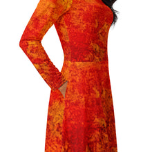 Load image into Gallery viewer, Summer Fire long sleeve midi dress