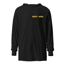 Load image into Gallery viewer, Faith Plus Work Hooded long-sleeve tee