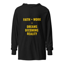 Load image into Gallery viewer, Faith Plus Work Hooded long-sleeve tee
