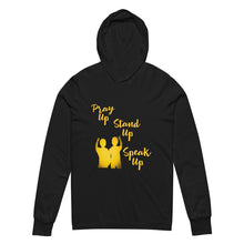 Load image into Gallery viewer, Pray Up-Stand Up-Speak Up Hooded long-sleeve tee
