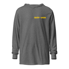 Load image into Gallery viewer, Faith Plus Work Hooded long-sleeve tee