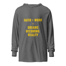 Load image into Gallery viewer, Faith Plus Work Hooded long-sleeve tee
