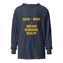 Load image into Gallery viewer, Faith Plus Work Hooded long-sleeve tee