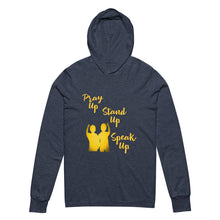 Load image into Gallery viewer, Pray Up-Stand Up-Speak Up Hooded long-sleeve tee