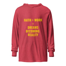 Load image into Gallery viewer, Faith Plus Work Hooded long-sleeve tee