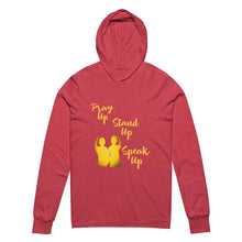 Load image into Gallery viewer, Pray Up-Stand Up-Speak Up Hooded long-sleeve tee