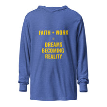 Load image into Gallery viewer, Faith Plus Work Hooded long-sleeve tee