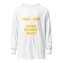 Load image into Gallery viewer, Faith Plus Work Hooded long-sleeve tee