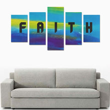 Load image into Gallery viewer, FAITH Blue Wave Wall Art (No Frame) 5-Pieces