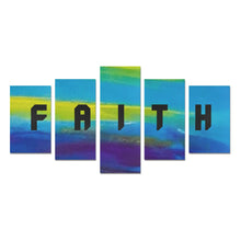 Load image into Gallery viewer, FAITH Blue Wave Wall Art (No Frame) 5-Pieces