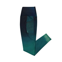 Cargar imagen en el visor de la galería, Sea Green Crossover leggings with pockets