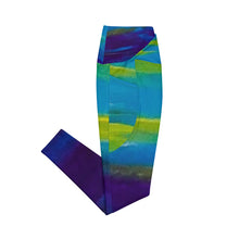 Load image into Gallery viewer, Blue Wave Crossover leggings with pockets