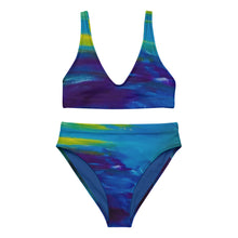 Load image into Gallery viewer, Blue Wave Recycled high-waisted bikini
