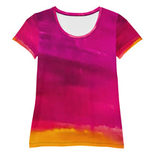 Cargar imagen en el visor de la galería, Burst of Pink Women's Athletic T-shirt