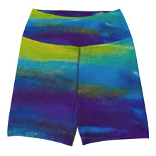 Load image into Gallery viewer, Blue Wave Yoga Shorts
