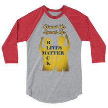 Load image into Gallery viewer, Black Lives Matter 3/4 sleeve raglan shirt - Shannon Alicia LLC