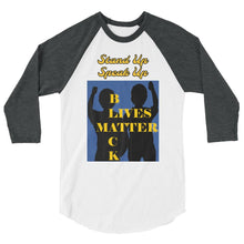 Load image into Gallery viewer, Black Lives Matter 3/4 sleeve raglan shirt - Shannon Alicia LLC