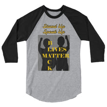 Load image into Gallery viewer, Black Lives Matter 3/4 sleeve raglan shirt - Shannon Alicia LLC