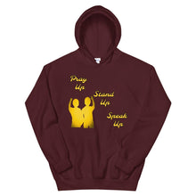 Load image into Gallery viewer, Pray Up-Stand Up-Speak Up Unisex Hoodie - Shannon Alicia LLC