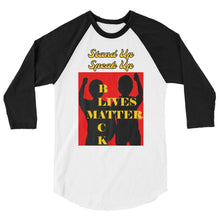 Load image into Gallery viewer, Black Lives Matter 3/4 sleeve raglan shirt - Shannon Alicia LLC