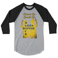 Load image into Gallery viewer, Black Lives Matter 3/4 sleeve raglan shirt - Shannon Alicia LLC