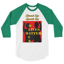 Load image into Gallery viewer, Black Lives Matter 3/4 sleeve raglan shirt - Shannon Alicia LLC