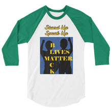 Load image into Gallery viewer, Black Lives Matter 3/4 sleeve raglan shirt - Shannon Alicia LLC