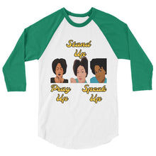 Load image into Gallery viewer, Pray Up-Stand Up-Speak Up 3/4 sleeve raglan shirt - Shannon Alicia LLC