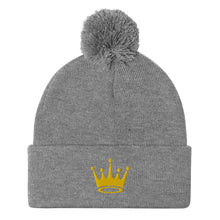 Load image into Gallery viewer, Crown Pom-Pom Beanie