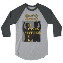 Load image into Gallery viewer, Black Lives Matter 3/4 sleeve raglan shirt - Shannon Alicia LLC