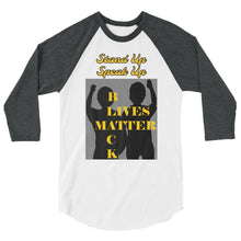 Load image into Gallery viewer, Black Lives Matter 3/4 sleeve raglan shirt - Shannon Alicia LLC