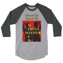 Load image into Gallery viewer, Black Lives Matter 3/4 sleeve raglan shirt - Shannon Alicia LLC