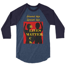 Load image into Gallery viewer, Black Lives Matter 3/4 sleeve raglan shirt - Shannon Alicia LLC