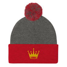 Load image into Gallery viewer, Crown Pom-Pom Beanie