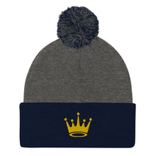 Load image into Gallery viewer, Crown Pom-Pom Beanie