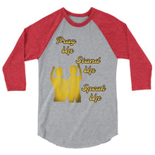 Load image into Gallery viewer, Pray Up-Stand Up-Speak Up 3/4 sleeve raglan shirt - Shannon Alicia LLC