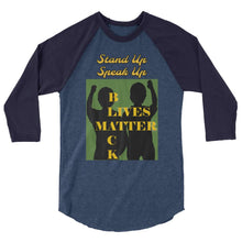 Load image into Gallery viewer, Black Lives Matter 3/4 sleeve raglan shirt - Shannon Alicia LLC