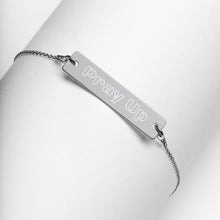 Load image into Gallery viewer, Pray Up Engraved Silver Bar Chain Bracelet - Shannon Alicia LLC