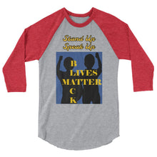 Load image into Gallery viewer, Black Lives Matter 3/4 sleeve raglan shirt - Shannon Alicia LLC