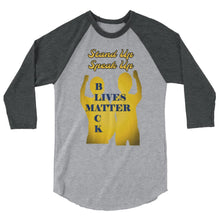 Load image into Gallery viewer, Black Lives Matter 3/4 sleeve raglan shirt - Shannon Alicia LLC