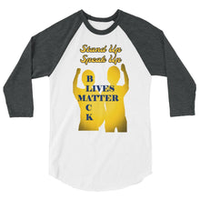 Load image into Gallery viewer, Black Lives Matter 3/4 sleeve raglan shirt - Shannon Alicia LLC