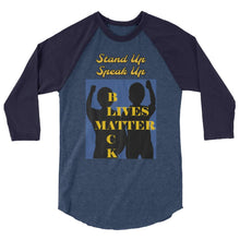 Load image into Gallery viewer, Black Lives Matter 3/4 sleeve raglan shirt - Shannon Alicia LLC