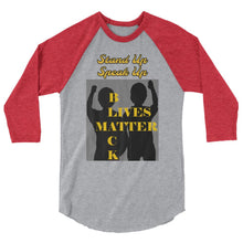 Load image into Gallery viewer, Black Lives Matter 3/4 sleeve raglan shirt - Shannon Alicia LLC