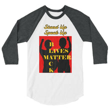 Load image into Gallery viewer, Black Lives Matter 3/4 sleeve raglan shirt - Shannon Alicia LLC