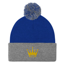 Load image into Gallery viewer, Crown Pom-Pom Beanie
